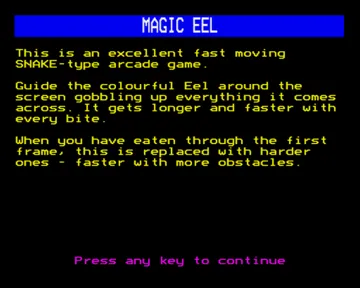 Magic Eel (19xx)(Beebug)[MAGICEL] screen shot title